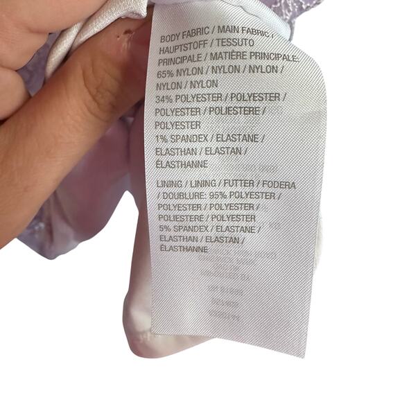 Susan Graver lavender floral print stretch lace peplum back top plus size 2X - Picture 8 of 8